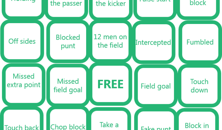 Let’s play football bingo!